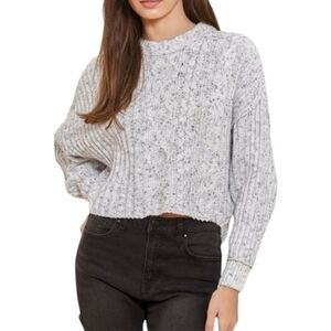 Free People On Your Side Oversized Cropped Knit Sweater